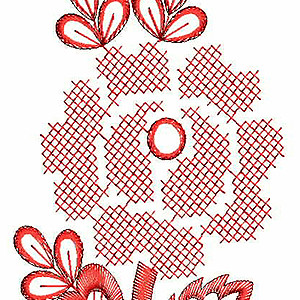 Cross Stitch Rose Flower Applique Embroidery Design  19329