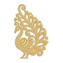 Golden Ornate Peacock Motif Embroidery Design