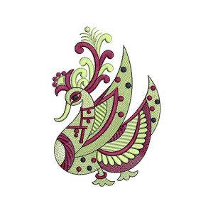 Traditional Kalamkari Peacock Embroidery Design