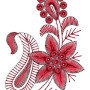 Elegant Flower Applique Embroidery Design 20175