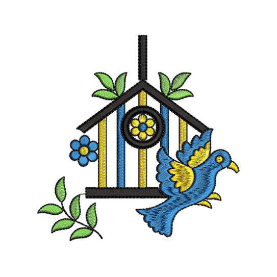 Birdhouse Applique Embroidery Design 20179