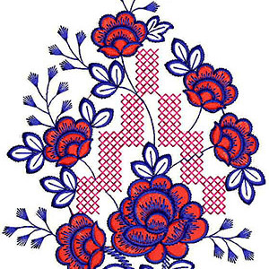Cross Stitch Butta Embroidery Design 20499