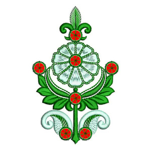 9mm Rosebud Flower Embroidery Design 20606