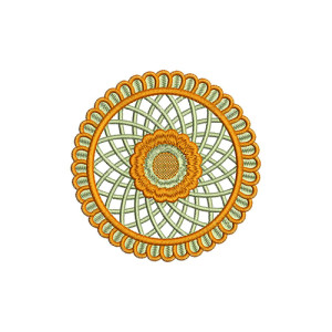 Oriental Floral Patch Embroidery Design 20878