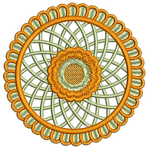 Oriental Floral Patch Embroidery Design 20878