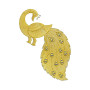 Elegant Golden Peacock Embroidery Design