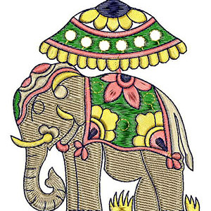 Home Decor Elephant Applique Embroidery Design 20987