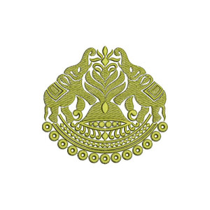 Cheerful Elephant Embroidery Design 21046