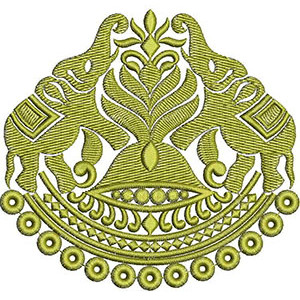 Cheerful Elephant Embroidery Design 21046