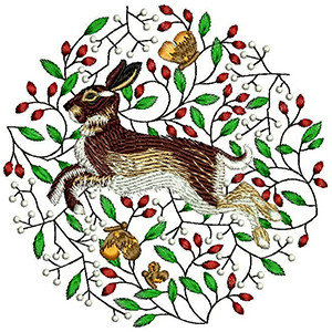 Jumping Bunny Rabbit Embroidery Design 21138