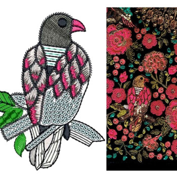Amazing Natural Bird Embroidery 21200