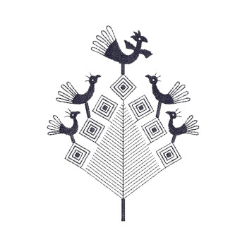 Decorative Bird Patch Embroidery Design 21224