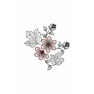 Fantasy Flower Applique Embroidery Design 21318