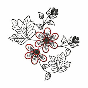 Fantasy Flower Applique Embroidery Design 21318
