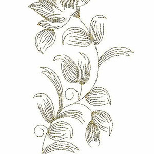 Fern Leaves Applique Embroidery Design 21324