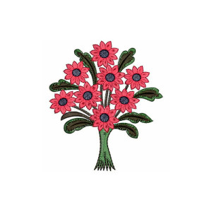 Tree Flower Iron Applique Embroidery Design 21364