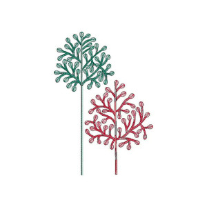 Unique Small Evergreen Tree Applique Embroidery Design 21365