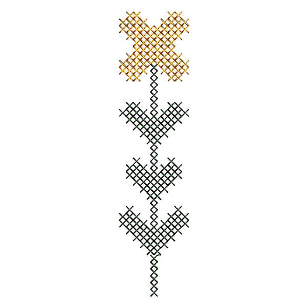 Vintage Cross Stitch Linen Embroidery Design 21378