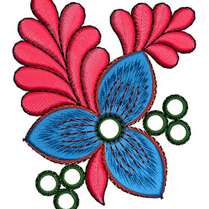 Periwinkle Flower Embroidery Design 21389