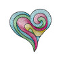 3D Motif Filled Heart Embroidery 21430