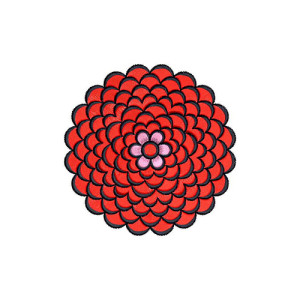 Kerala Inner Decay Red Rose Patch Embroidery Design 21467