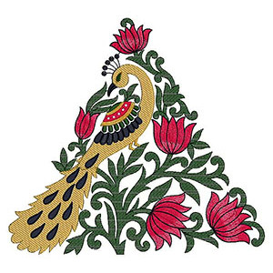 Costa Rica Royal Peacock Patch Embroidery Design 21469