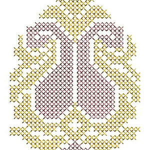 Paisley Shape Cross Stitch Embroidery Design 21473