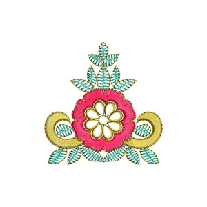 India Orchids Flower Patch Embroidery Design 21519