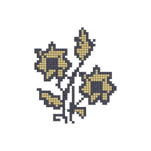 China Attractive Flower Applique Embroidery Design 21520