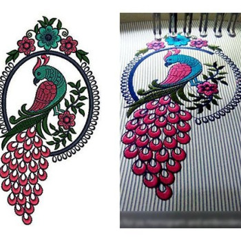 Europen Style Peacock Embroidery Design