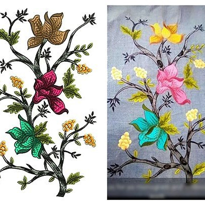 Flower Tree Embroidery Design 21594