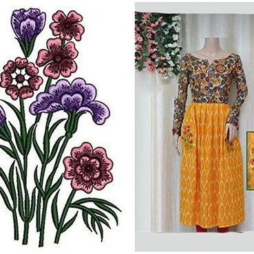 Morning Glory Flower Patch Embroidery Design 21611