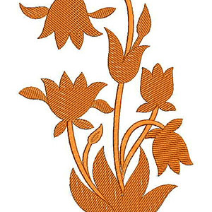 Floral Tulips Flower Patch Embroidery Design 21629