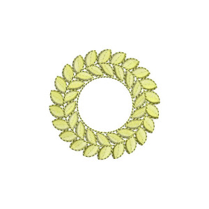 Indian Laurel Wreath Round Patch Embroidery Design 21645