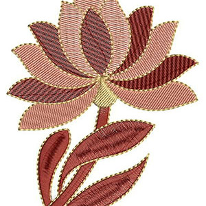 Boutique Luxury Single Lotus Embroidery Design 21683