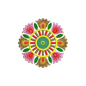 Colorful Flower Embroidery Design 21732