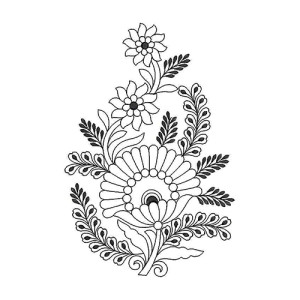 Full Peony Flowers Embroidery Design 21792