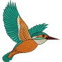King Fisher Embroidery Design 21797