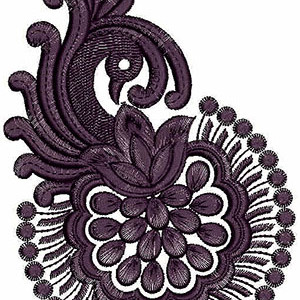 Jacobean Peacock Circle Embroidery Design 21910