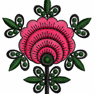 Floral Flower Embroidery Design 21955