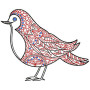 Rippled Bird Embroidery Design 21978