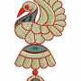 Traditional Peacock Jhumka Embroidery Design