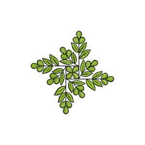 Leaf Church Cross Embroidery Design 22029