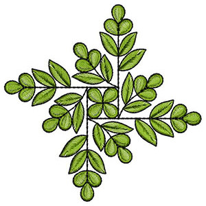 Leaf Church Cross Embroidery Design 22029