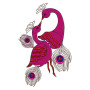 Peacock Couple Folk Applique Embroidery Design