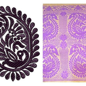 Peacock Paisley Embroidery Motif Design
