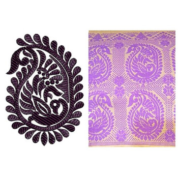 Peacock Paisley Embroidery Motif Design