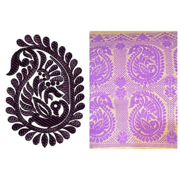 Peacock Paisley Embroidery Motif Design