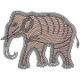 African Safari Elephant Flat Cording Embroidery Design