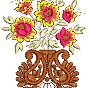 Flower Pot Embroidery Design 22206